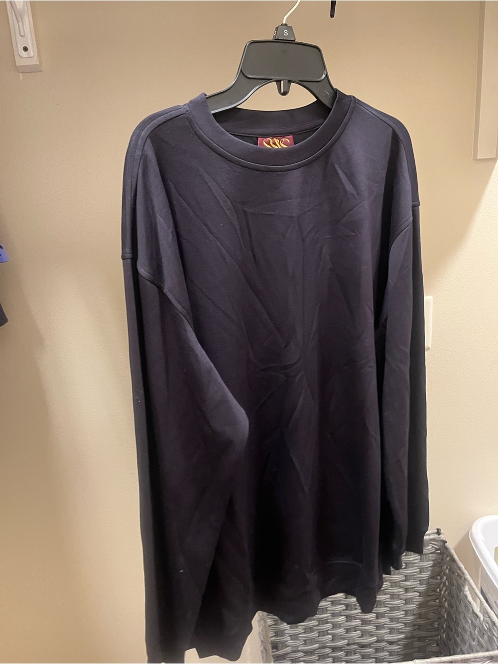Men's Long Sleeve Crewneck Shirt - Navy